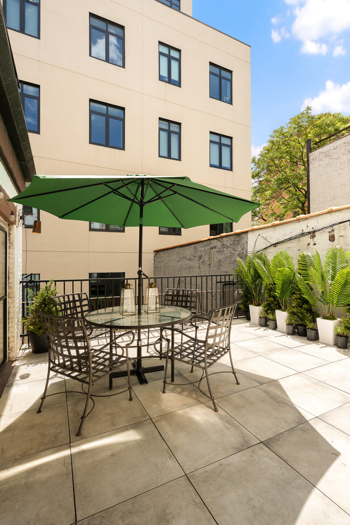 The private terrace of 428 West 20th Street, 2nd floor, overlooking the Chelsea block